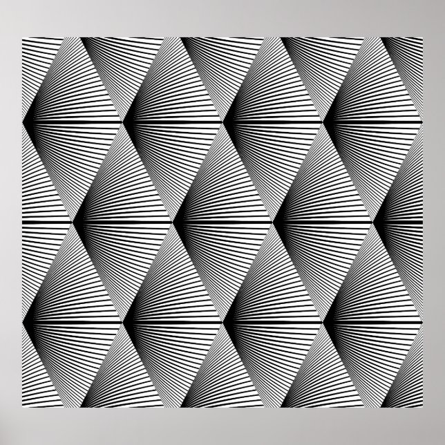 Diamant Geometrie: Vintages Monochrome Poster (Vorne)