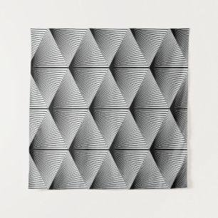 Diamant Geometrie: Vintages Monochrome Wandteppich