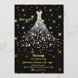 Diamant glänzendes Kleid Einladung
