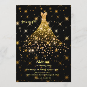 Diamant glänzendes Kleid Einladung