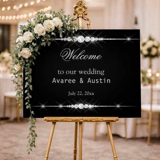 Diamant Glitter Willkommen auf unserer Hochzeitspl Poster (Von Creator hochgeladen)