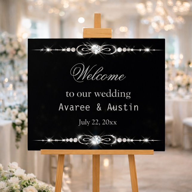 Diamant Glitter Willkommen auf unserer Hochzeitspl Poster (Von Creator hochgeladen)