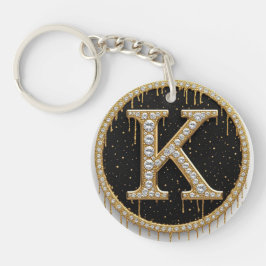 Diamant Gold Monogramm K Geschenk Schlüsselanhänger