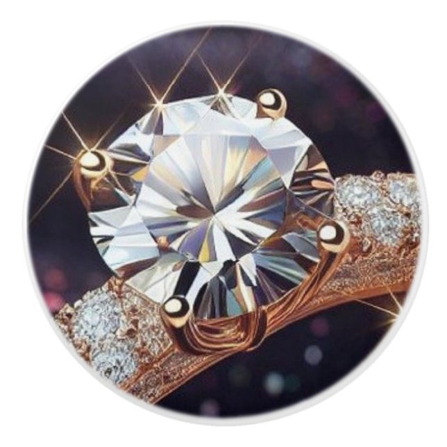 Diamant Gold Ring Keramikknauf (Vorderseite)
