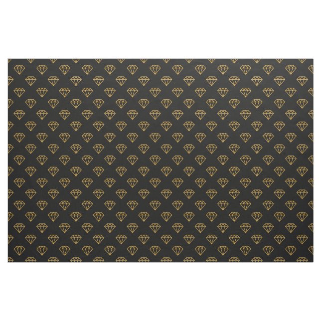 Diamant - Goldbraun auf Schwarz Stoff (Yard (91,4 cm))
