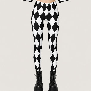 Diamant-Gothic aus Schwarzweiß Leggings