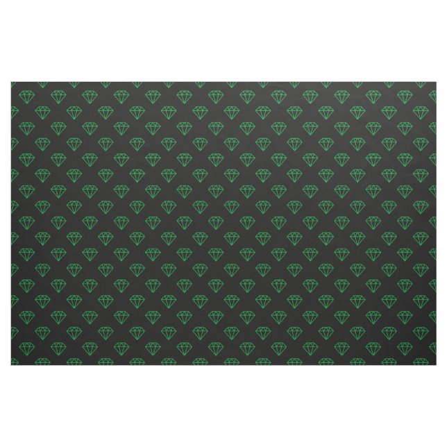 Diamant - grün auf schwarz stoff (Yard (91,4 cm))