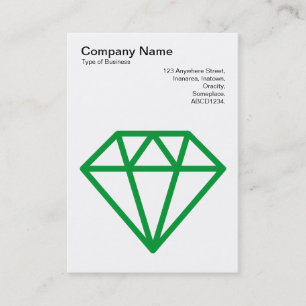 Diamant - grün auf Weiß Visitenkarte