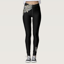 Diamant-Halsketten-Druck-Leggings