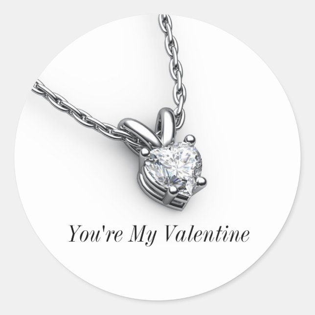 Diamant Heart Pendant Aufkleber (Vorderseite)