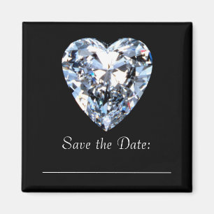 Diamant-Herz - Save the Date Magnet