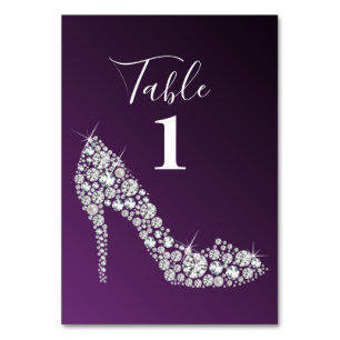 Diamant High Heels Glitzer elegant Tischnummer