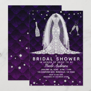 Diamant Hochzeitskleid Königlich Violette Bridal S Einladung