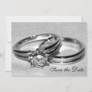 Diamant-Hochzeitsring-Set Save-the-Date-Ankündigun Save The Date