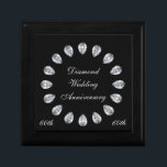 Diamant-Hochzeitstag Geschenkbox<br><div class="desc">Kleine Diamant-Hochzeits-Jahrestags-Geschenkboxen. Thema - dekorativer Ehefrauehemann des 60. stilvollen eleganten Schmuckschmucks</div>