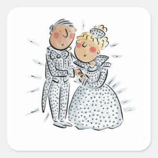 Diamant-Jahrestag Quadratischer Aufkleber