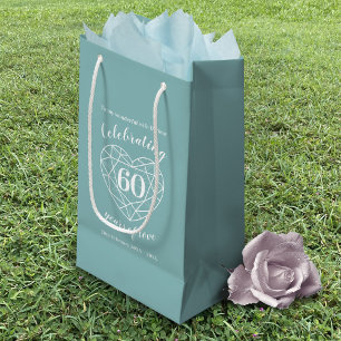 Diamant Jubiläum 60 Jahre Ehefrau Geschenktasche Kleine Geschenktüte