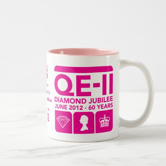 Diamant-Jubiläum-GedenkTasse Zweifarbige Tasse (Rechts)