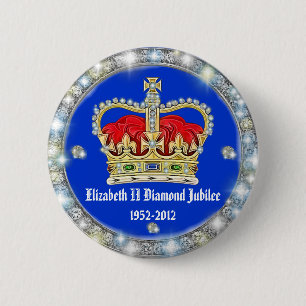 Diamant-Jubiläum-Kronen-Abzeichen Button