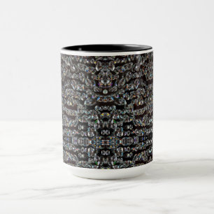Diamant Juwel Muster elegante silberne schwarz Tasse