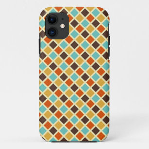 Diamant karierte, blau gelbe Retrofarben Case-Mate iPhone Hülle