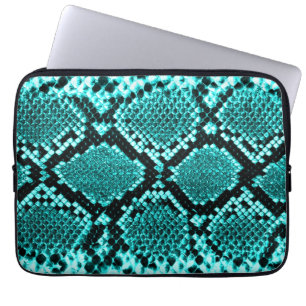 Diamant-Klapperschlange Schlangenhaut aqua Laptopschutzhülle