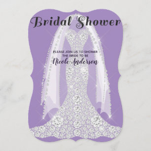 Diamant Kleid Lila Flieder Glamour Brautparty Einladung