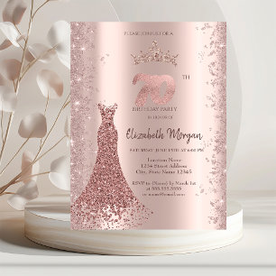 Diamant Kleid Roségold Glitter Staub 70er Einladung