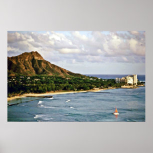 Diamant-Kopf - Waikiki Strand, Oahu Poster