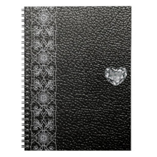 Diamant, Lederstil aus Fake, Luxus Notizblock