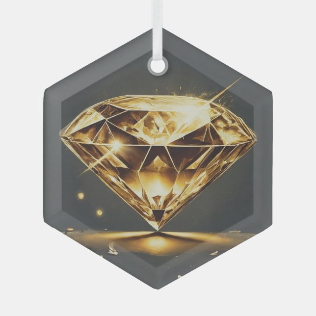 Diamant Light Black Ornament Aus Glas (Vorderseite)