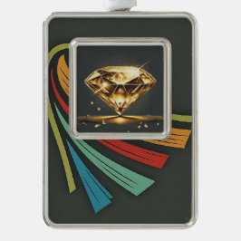 Diamant Light Black Rahmen-Ornament Silber