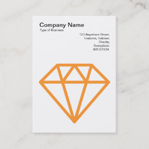 Diamant - Light Orange auf Weiß Visitenkarte