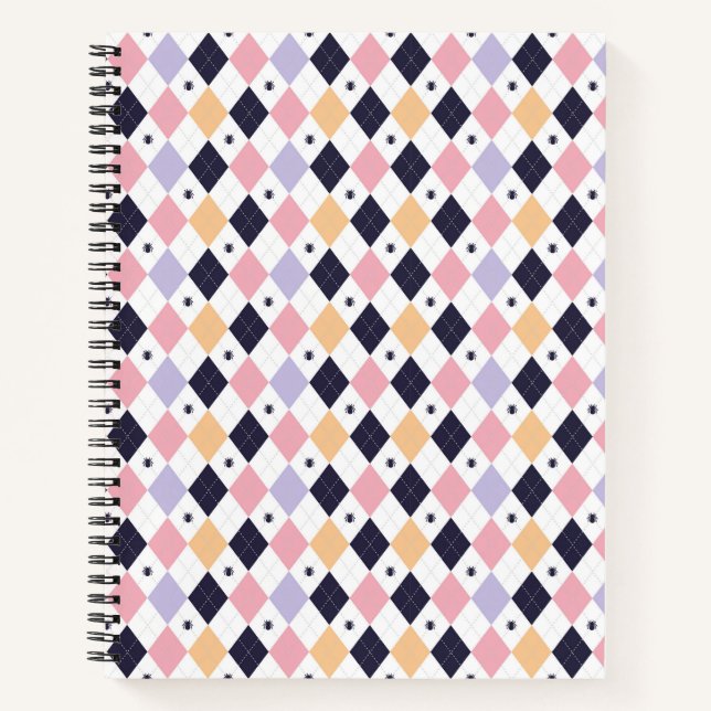 Diamant Lila rosa mit Spinnen Notizbuch (Vorderseite)