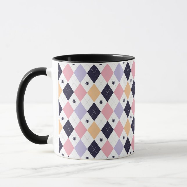 Diamant Lila rosa mit Spinnen Tasse (Links)