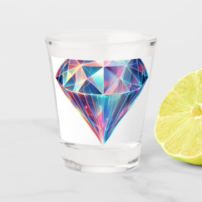 Diamant mehrfarbig schnapsglas (Vorderseite)