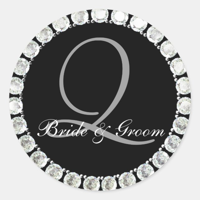 Diamant-Monogramm Q anpassbares Siegel Runder Aufkleber (Vorderseite)