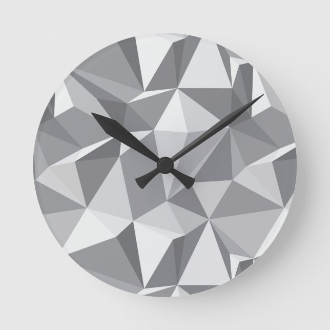 Diamant-Muster - abstraktes Polygon Runde Wanduhr (Vorderseite)