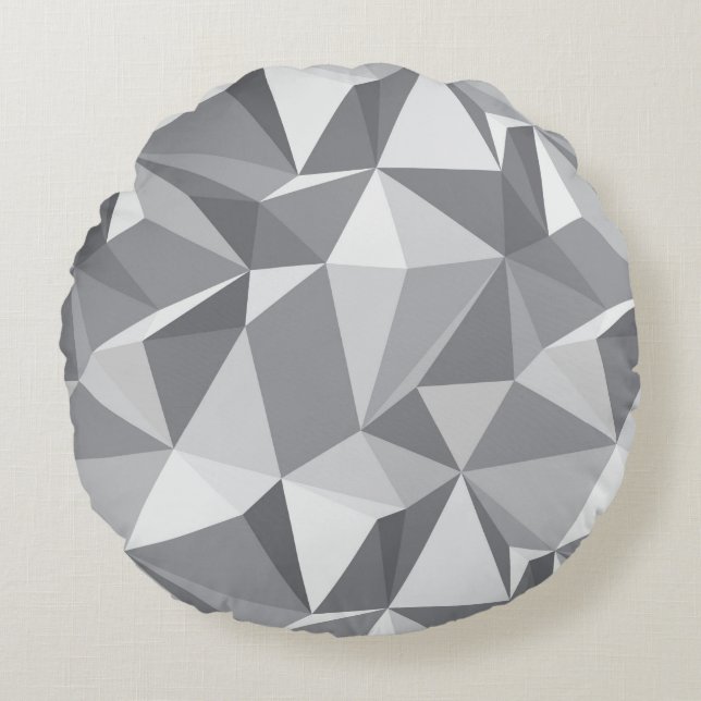 Diamant-Muster - abstraktes Polygon Rundes Kissen (Vorderseite)