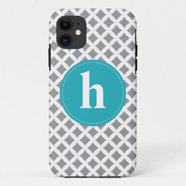 Diamant-Muster-Monogramm {wählen Sie Ihre Farbe} Case-Mate iPhone Hülle (Rückseite)