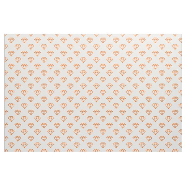 Diamant - Orange auf Weiß Stoff (Yard (91,4 cm))