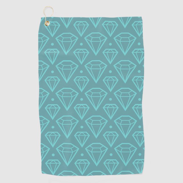 Diamant Pattern | AQUAMARIN Golfhandtuch (Vorderseite)