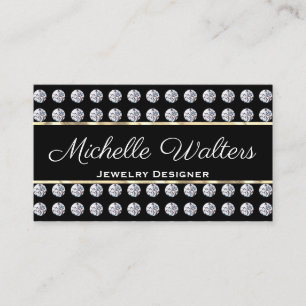 Diamant Pattern   Gold Trim Business Card Visitenkarte