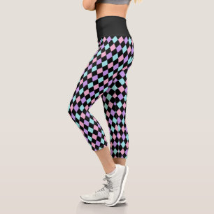 Diamant Pattern Kawaii Pastel Goth Capri Leggings