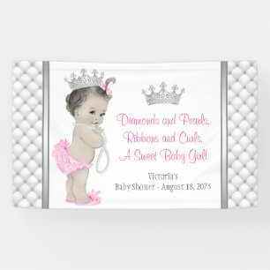 Diamant-Perlen-Prinzessin-Baby-Party Banner