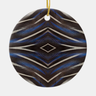 Diamant-Perlhuhn-Federdesign Keramik Ornament