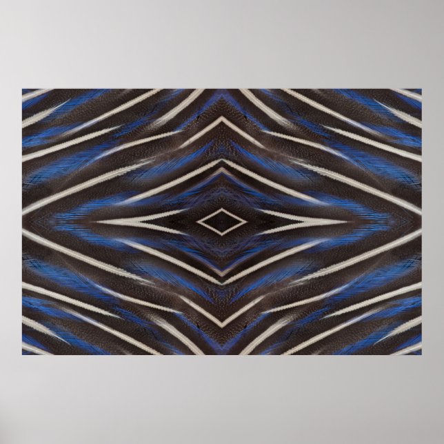 Diamant-Perlhuhn-Federdesign Poster (Vorne)