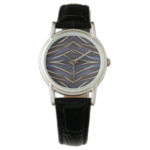 Diamant-Perlhühner Federdesign Armbanduhr
