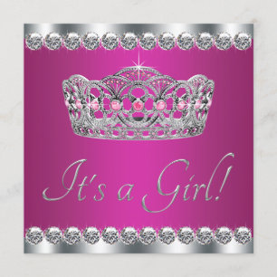 Diamant-Pink-Prinzessin Babyparty Einladung