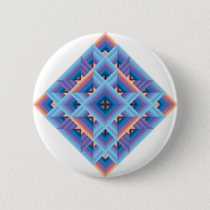 Diamant Quilt in Blau und Lila Button